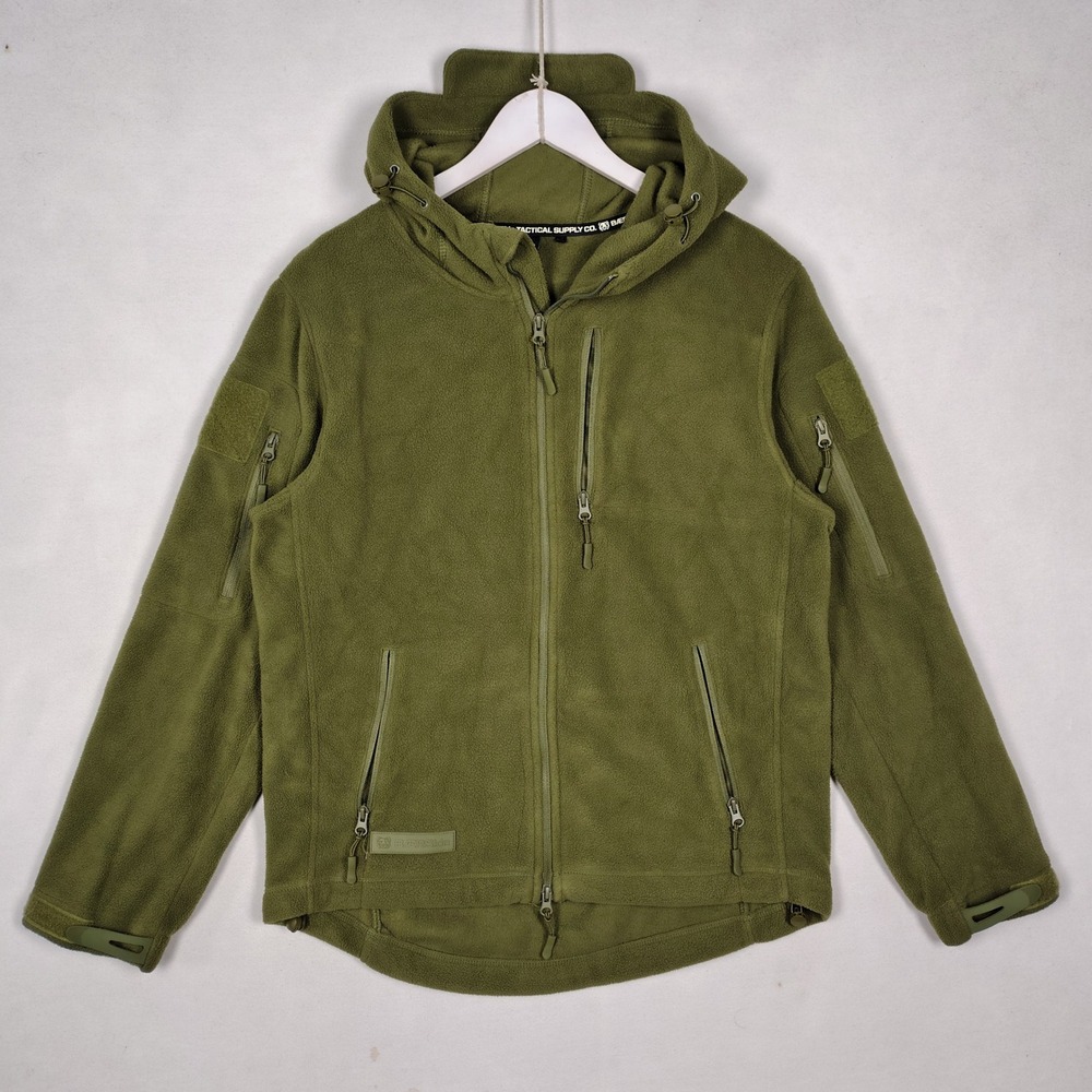 Baerskin Tactical Supply Co Fleece Hoodie Mens Medium Green Full Zip Jacket, M